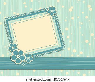 vector template foto card for scrapbook