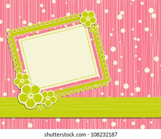 vector template foto card for scrapbook