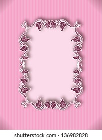 Vector template frame design for greeting card, banner, invitation, menu, cover. In vintage style. EPS 10.