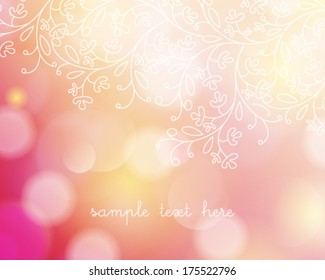 Vector template frame design for greeting card with white flowers.