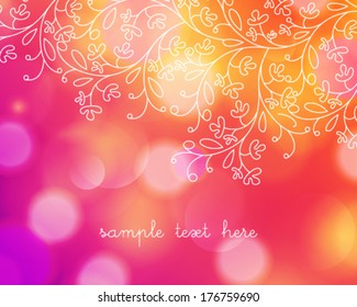 Vector template frame design for greeting card with white flowers.