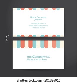 Vector template for funky business card. Colorfully, but discreet personal card. Easy to adjust.