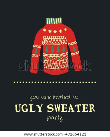 vector template funny christmas party invitation stock vector