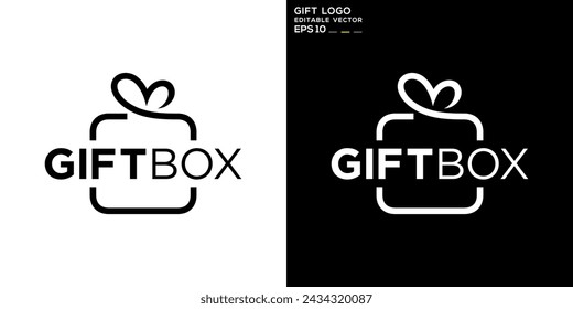 Vector plantilla de logotipo de regalo, cariño, cumpleaños, romántico, especial, San Valentín, EPS 10