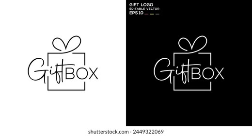 Vector template of gift logo, affection, birthday, romantic, special, valentine, EPS 10	