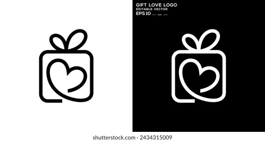 Vector plantilla de regalo logo de amor, afecto, romántico, especial, San Valentín, EPS 10