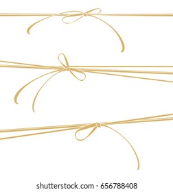 Vector template gold ocher lace bows.
