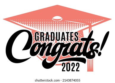 Plantilla de vectores para la celebración de la graduación en 2022. Elemento para el diseño. Inscripción caligráfica para la decoración.