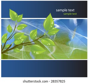 Vector template of a green branch