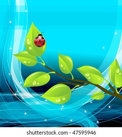  Vector template of a green branch
