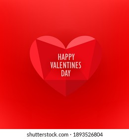 Vector template for a greeting card. Happy Valentines day