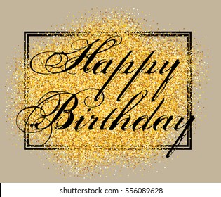 Vector template for greeting card happy birthday with black inscription