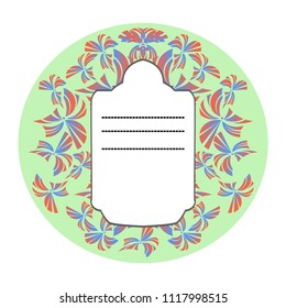 Vector template for greeting card or invitation with ornate doodle hand drawn butterflies.  Beautiful black and white vector frame