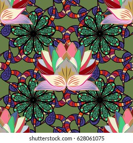 Vector template greeting card, invitation and advertising banner, brochure on a background. Vintage Invitation or wedding card with mandala pattern and elegant floral elements.