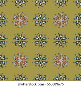 Vector template greeting card, invitation and advertising banner, brochure on a colors background. Vintage Invitation or wedding card with mandala pattern and elegant floral elements.
