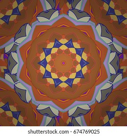 Vector template greeting card, invitation and advertising banner, brochure on a colorful background. Vintage Invitation or wedding card with mandala pattern and elegant floral elements.