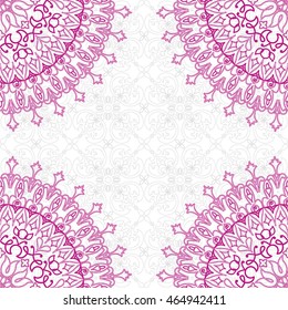 Vector template for greeting cards, invitations with decorative elements mandala. 