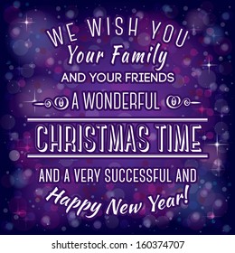 vector template for greetings Happy New Year and Merry Christmas