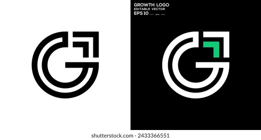 Vector template of growth logo, arrow, up, success, EPS 10