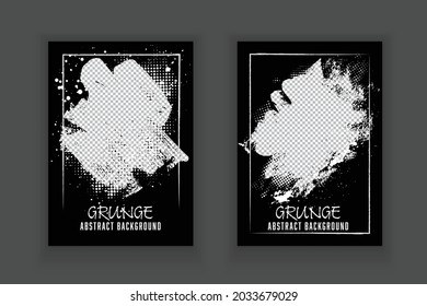 Vector template grunge brush texture with overlay. Abstract book cover design element grunge shape clipping mask for banner, poster, flyer.	