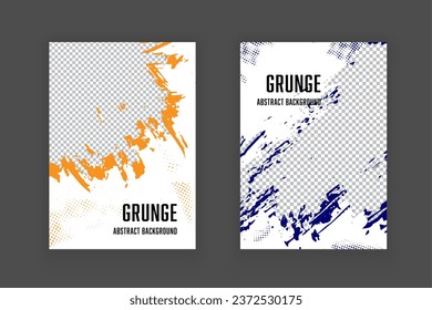 Vector template grunge brush texture with overlay. Abstract frame pattern element grunge shape clipping mask.