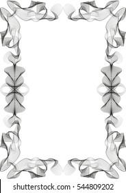 Vector template with guilloche frame, clear blank, page A4 with watermark border