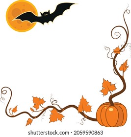 vector template for halloween greeting card.