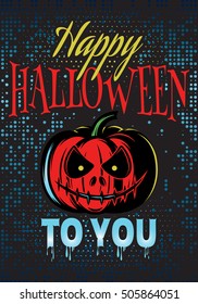 vector template Halloween party with a pumpkin for advertising or invitation