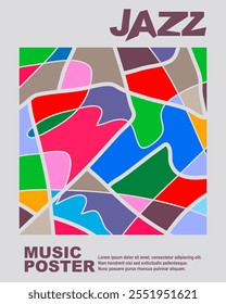 Vektorgrafik handgezeichnete abstrakte Jazz-Posterfarbe