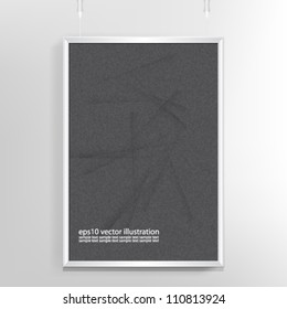 Vector template hanging black board with frame - eps10