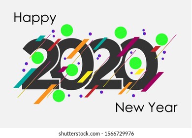 vector template happy new year 2020. Design for banners or greeting cards in liquid form