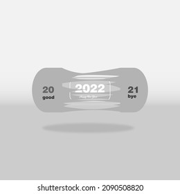 vector template happy new year 2022 egg shape broken simple ash color, for new year template 2022, vector design eps 10