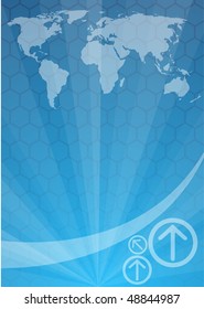 Vector template with hexagon; clip-art