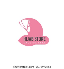logotipo de hijab de plantilla vectorial para mujeres musulmanas que usan tienda o logotipo de boutique. hijab de tienda de iconos.