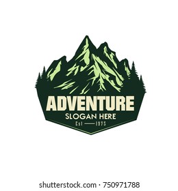 vector template hiking illustration for your logo, emblem and design