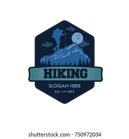 vector template hiking illustration for your logo, emblem and design