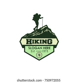 vector template hiking illustration for your logo, emblem and design