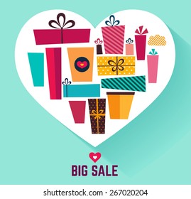 Vector template with holiday gifts