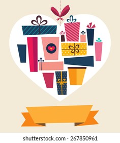 Vector template with holiday gifts