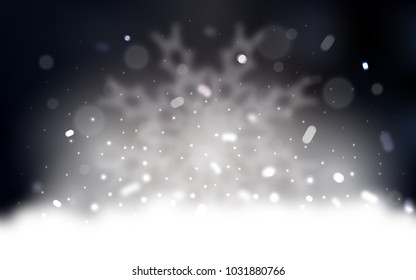 Vector template with ice snowflakes. Blurred decorative design in xmas style with snow. The pattern can be used for new year ad, booklets.