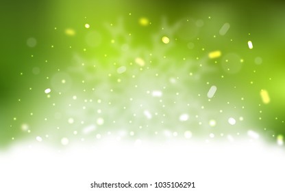 Vector template with ice snowflakes. Blurred decorative design in xmas style with snow. The template can be used as a new year background.