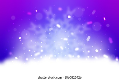 Vector template with ice snowflakes. Blurred decorative design in xmas style with snow. The pattern can be used for year new  websites.