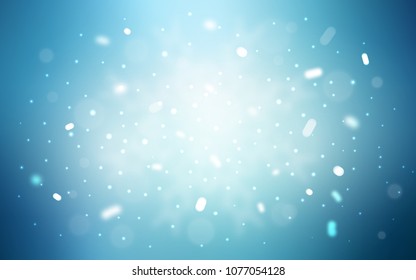 Vector template with ice snowflakes. Blurred decorative design in xmas style with snow. The pattern can be used for new year ad, booklets.