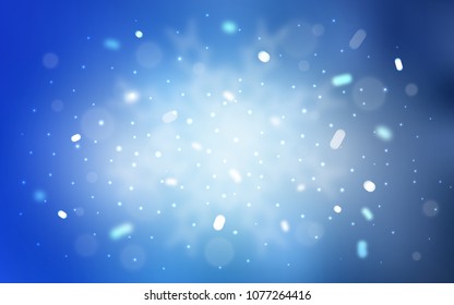Vector template with ice snowflakes. Blurred decorative design in xmas style with snow. The pattern can be used for new year leaflets.