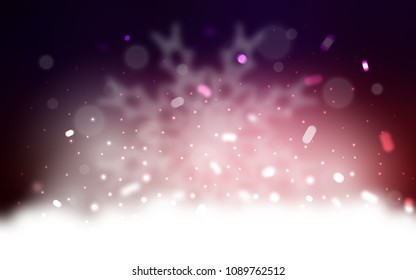 Vector template with ice snowflakes. Blurred decorative design in xmas style with snow. The pattern can be used for new year leaflets.