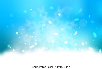 Vector template with ice snowflakes. Blurred decorative design in xmas style with snow. New year design for your ad, poster, banner.