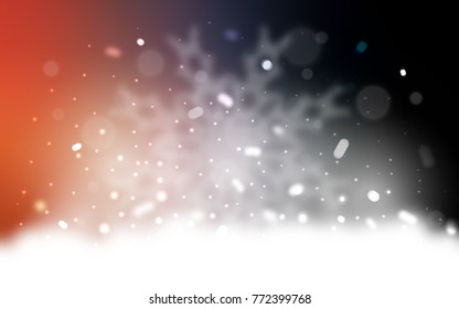 Vector template with ice snowflakes. Blurred decorative design in xmas style with snow. The template can be used as a new year background.
