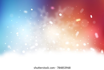 Vector template with ice snowflakes. Blurred decorative design in xmas style with snow. The pattern can be used for new year ad, booklets.