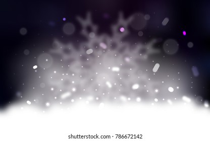 Vector template with ice snowflakes. Blurred decorative design in xmas style with snow. New year design for your business advert.
