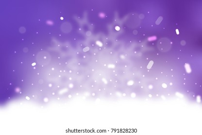 Vector template with ice snowflakes. Blurred decorative design in xmas style with snow. The pattern can be used for year new  websites.